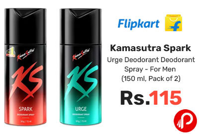 Kamasutra Spark+Urge Deodorant (150 ml, Pack of 2) @ 115 - Flipkart