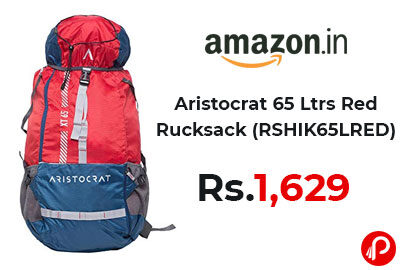Aristocrat 65 Ltrs Red Rucksack @ 1629 - Amazon India