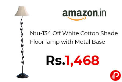 Cotton Shade Floor lamp with Metal Base @ 1,468 - Amazon India