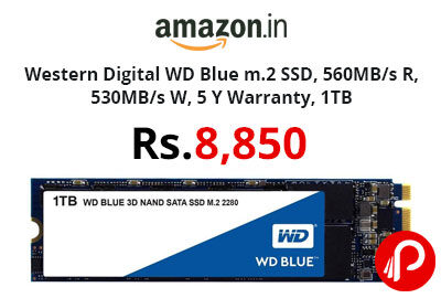 Western Digital WD Blue m.2 SSD 1TB @ 8,850 - Amazon India