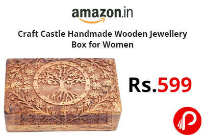 Craft Castle Handmade Wooden Jewellery Box for Women @ 599 - Amazon India