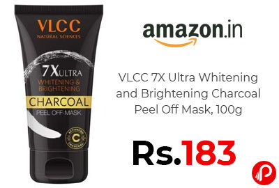 VLCC 7X Ultra Whitening and Brightening Charcoal Peel Off Mask @ 183 - Amazon India
