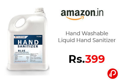 Hand Washable Liquid Hand Sanitizer 5 Ltr @ 399 - Amazon India