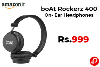 boAt Rockerz 400 On- Ear Headphones @ 999 - Amazon India