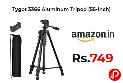 Tygot 3366 Aluminum Tripod (55-Inch) at 749 - Amazon India