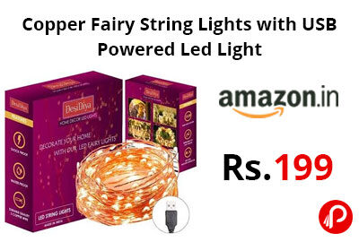 Copper Fairy String Lights with USB Powered Led Light @ 199 - Amazon India