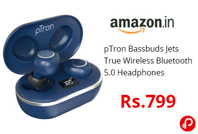 pTron Bassbuds Jets True Wireless Bluetooth 5.0 Headphones @ 799 - Amazon India