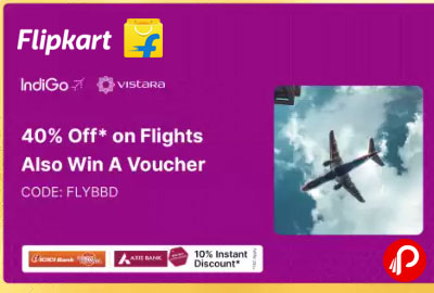 40% off on Flights Also Win A Voucher - Flipkart