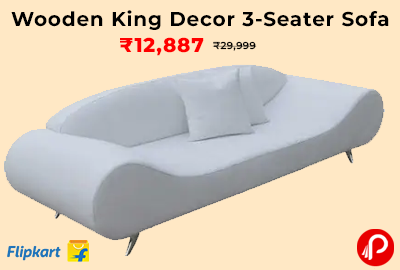 Wooden King Decor Light Grey Fabric Sofa (3-Seater, Pre-Assembled) – Only ₹12,887